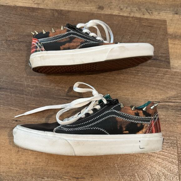 Vans Zip Up Shoes Old Skool Tartan Daze Punk Skate Spiked Plaid M 6 W 7.5 - Picture 11 of 16